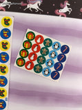 Vintage Christmas Festive Miniature Stockings Snowmen Full Sticker Sheets Set/2