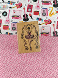 Vintage 1993 All Night Media Talking Stamps Music Box EDancer #6007T Wooden Block/Rubber Stamp