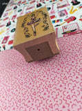 Vintage 1993 All Night Media Talking Stamps Music Box EDancer #6007T Wooden Block/Rubber Stamp