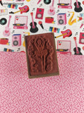 Vintage 1993 All Night Media Talking Stamps Music Box EDancer #6007T Wooden Block/Rubber Stamp