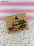 Vintage 1999 PSX Pemaquid Point Lighthouse #K-2753 Wooden Stamp Block