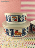 Vintage 2000 Piillsbury Company Doughboy Set/3 Nesting Canisters Bowls, Clean *Missing 1 Lid*