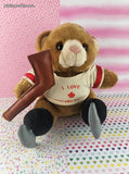 Vintage 1990 I Love Niagara Falls Ice Hockey Soft Plush Teddy
