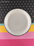 Vintage White Enamel Blue Floral Patterned Cooking Pot Lid 6.5", Clean