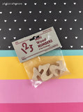 Vintage Wang's International Mini Wooden Numbers "Two" Sealed Pack