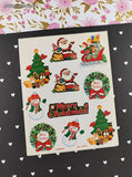 Vintage Amscan Merry Christmas Santa Claus Snowmen Full Sticker Sheet, Unused