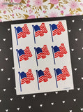 Vintage 1989 Gibson Greetings American Flags Full Sticker Sheet, Unused