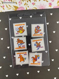RARE Vintage Cheesasaurus Rex Kraft Foods Set/6 Miniature Stickers, Unused