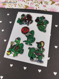 RARE Vintage Dingles the Baby Dinosaur SHINY Prism Full Sticker Sheet