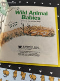 Vintage 1973 Tell-A-Tale Book, Wild Animal Babies Hardcover