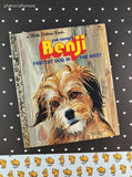 Vintage 1978 Little Golden Book: Joe Camp's Benji, Fastest Dog in the West Hardcover