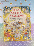 Vintage 1985 How Much Is a Million? By David M. Schwartz Oversized Illustrated Softcover