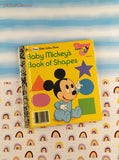 Vintage 1986 First Little Golden Book Disney Babies Baby Baby Mickey's Book of Shapes Hardcover