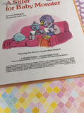 Vintage 1987 Sesame Street Growing-Up Book, A Sitter for Baby Monster Hardcover, Like New