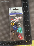 Sandylion Essentials Airplane Travel SHINY 3-Dimensional Sticker Pack, New/Sealed
