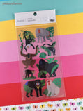 Recollections Sealed Sticker Sheet Unused, Monkeys Gorillas SHINY