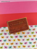 Vintage Delafield Stamp Co. Happy Holidays Wooden Block/Rubber Stamp