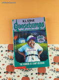 Vintage 1995 1st Scholastic Printing R.L. Stine Goosebumps #33, The Horror at Camp Jellyjam Softcover *w/Decal*