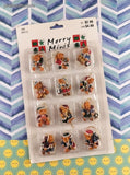 Vintage Christmas Teddy Bears Merry Minis Miniature Hand-Painted Ornaments