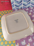Vintage Pfaltzgraff Flourish Yellow Purple Tulips 8.25" Salad Lunch Plates Set/4