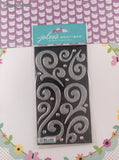 Jolee's Boutique SHINY Silver Puffy Flourish w/Gems 3-Dimensional Sticker Pack, New/Sealed