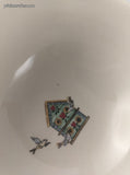 Vintage Thomson Pottery Springtime Birdhouse Patterened Soup/Cereal Bowls Set/3, Nice & Clean