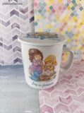 Vintage 1994 Special Blessings TCFC Joy is Forever Ceramic Mug w/Lid, Like New