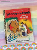 Vintage 1978 14th Printing Little Golden Book: Winnie-the-Pooh Meets Gopher Hardcover