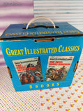 Vintage 1990's Great Illustrated Classics Set/8 Books in Box w/Handle