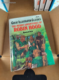 Vintage 1990's Great Illustrated Classics Set/8 Books in Box w/Handle
