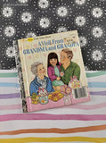 Vintage 1982 First Little Golden Book: A Visit From Grandma and Grandpa Hardcover