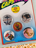 Vintage 1990's Pogs Caps Mania Set/10 Milk Caps + 1 Metal Crusher/Slammer NEW
