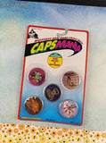 Vintage 1990's Pogs Caps Mania Set/10 Milk Caps + 1 Metal Crusher/Slammer NEW