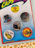 Vintage 1990's Pogs Caps Mania Set/10 Milk Caps + 1 Metal Crusher/Slammer NEW