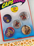 Vintage 1990's Pogs Caps Mania Set/10 Milk Caps + 1 Metal Crusher/Slammer NEW