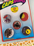 Vintage 1990's Pogs Caps Mania Set/10 Milk Caps + 1 Metal Crusher/Slammer NEW