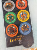 Vintage 1990's Pogs Stagg Legends of the West Set/8 Milk Caps + Slammer NEW