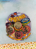Vintage 1990's Pogs Spider-Man Hero Caps Venom Pack 6 Skull Caps + 1 Slammer NEW