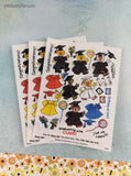 Vintage Graduating with CLASS! Suzy's Zoo Various Characters #9646 Sticker Sheets Set/4