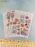 Vintage Happy Easter! Suzy's Zoo Various Characters #9514 Sticker Sheets Set/4