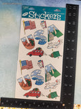 Vintage Frances Meyer FMI USA Vacation Stickers, 1 Sheet New & Sealed