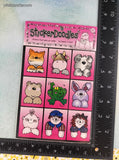 Vintage 1995 Sticker Doodles Dianne J. Mook Animal Friends Stickers, 4 Sheets New & Sealed
