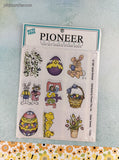 Vintage 1997 Pioneer Easter Scenes Jackie Brimhall Stickers, 4 Sheets New & Sealed