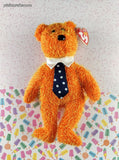 Vintage 2002 TY Beanie Baby - Pappa, Orange Teddy Bear - NWT