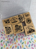 Vintage 1992 Stampin' Up! For Goodness Sake Wooden Block/Rubber Stamp Set, Like New