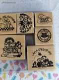 Vintage 1992 Stampin' Up! For Goodness Sake Wooden Block/Rubber Stamp Set, Like New