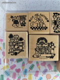 Vintage 1992 Stampin' Up! For Goodness Sake Wooden Block/Rubber Stamp Set, Like New