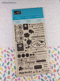 Vintage 2007 Stampin' Up! Seasonal Sayings Black & White Rub-Ons NEW