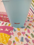 2025 Round 1 Exclusive Rilakkuma Teddy Blue Bathtime Plastic Tumbler w/Straw, Like New