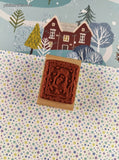 Vintage Inky Antics by Buttermilk Basin Wintry Snowman Wooden Block/Rubber Stamp